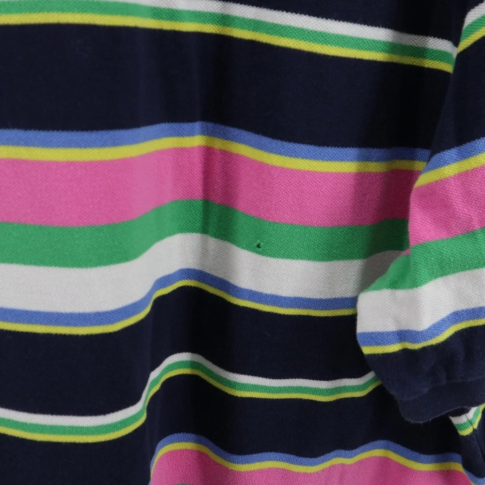 Polo Ralph Lauren Polo Shirt Mens XXL Striped 90s Multi-Color Pony Logo Good
